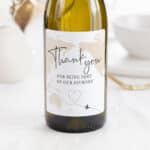 "Thank you for being part of our journey" Wine Label