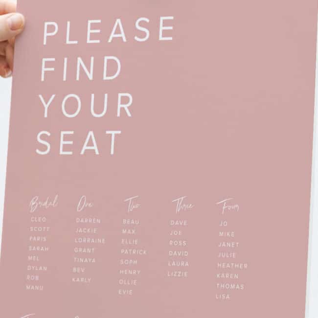 Simple Blush Seating Plan - Image 2