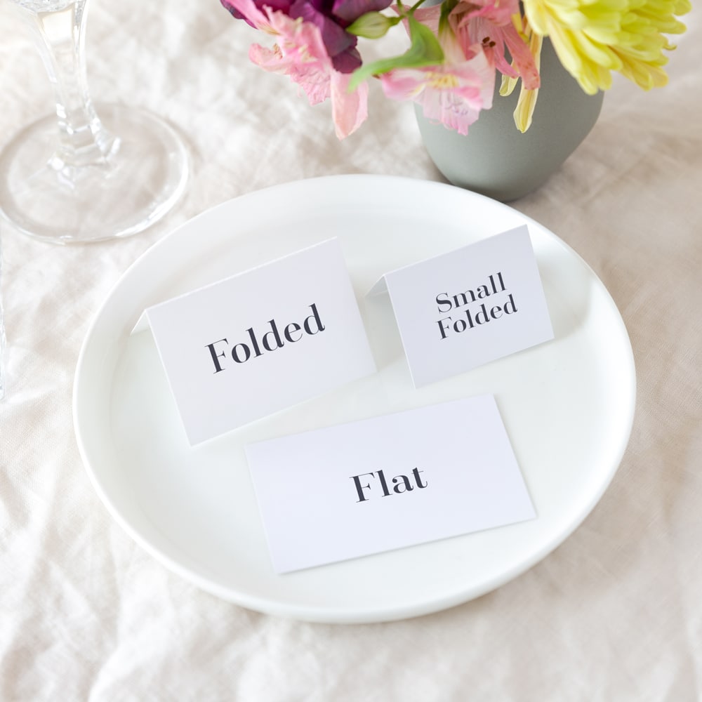 Folded name deals place cards