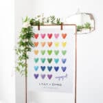 Rainbow Hearts Engagement Party Sign