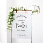 Wreath Baby Shower Welcome Sign