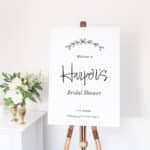Wreath Bridal Shower Welcome Sign