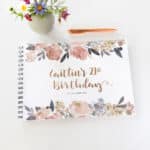 Beautiful Peonies 21st Birthday Party Guestbook