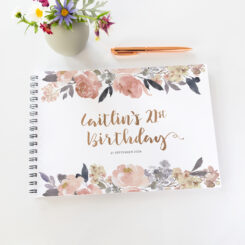 Beautiful Peonies 21st Birthday Party Guestbook
