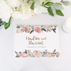 Beautiful Peonies Engagement Guest Book
