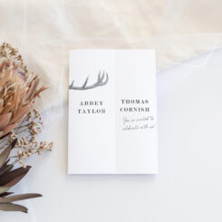 Deer Antlers Gatefold Wedding Invitation