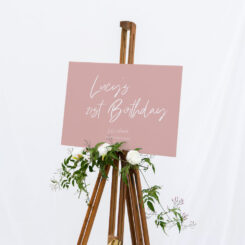 Simple Blush Birthday Party Welcome Sign