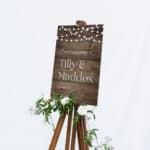 Woodland Engagement Party Welcome Sign