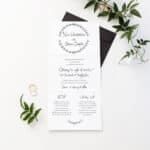 Wreath Folded Wedding Invitations