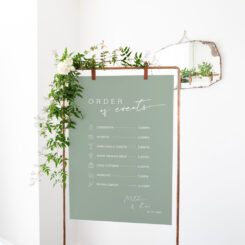 Modern Meadow Wedding Order of Service Sign