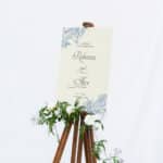Etched Roses Wedding Welcome Sign