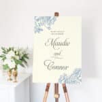 Etched Roses Engagement Welcome Sign