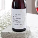 Dainty Wreath "Pairs Well with Becoming Grandparents" Wine Label