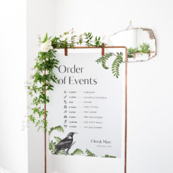 Tui on Kowhai Wedding Order of Events Sign