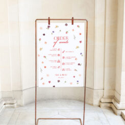 Rose Meadow Order of Events Wedding Sign