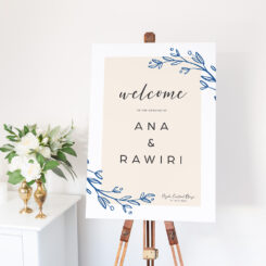 Dainty Wreath Wedding Welcome Sign