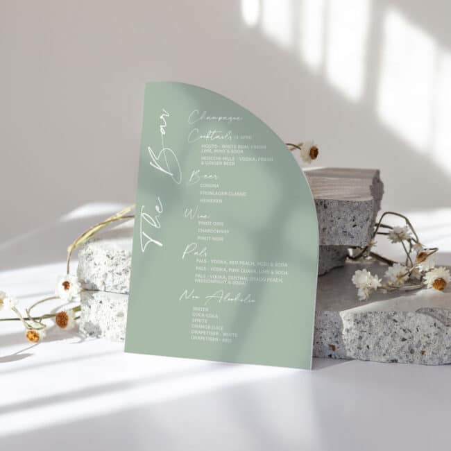 Modern Meadow Bar Menu Sign