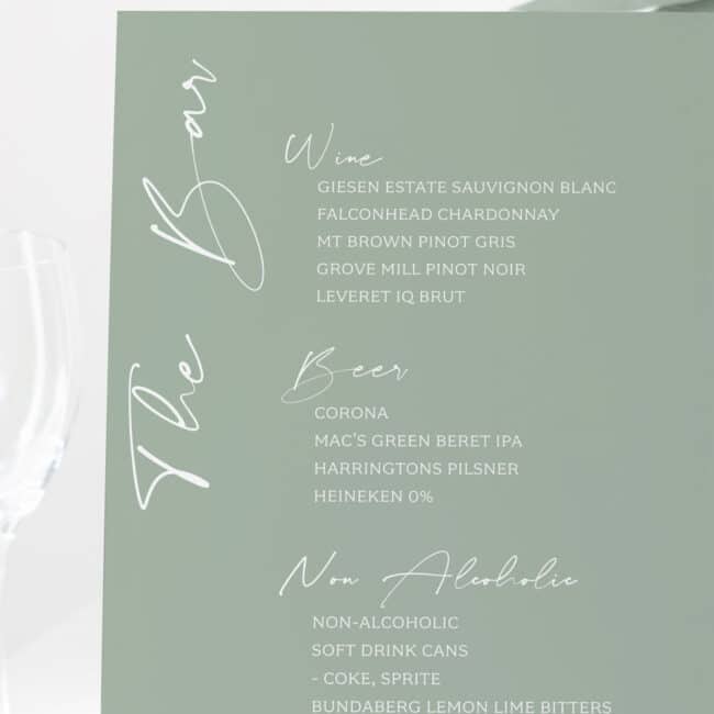Modern Meadow Bar Menu Sign - Image 3