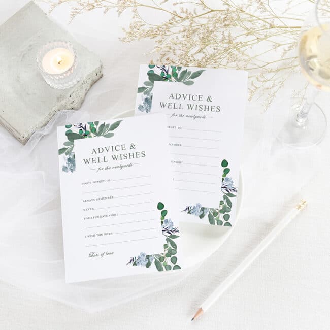 Dreamy Greenery Advice for the Newlyweds Cards