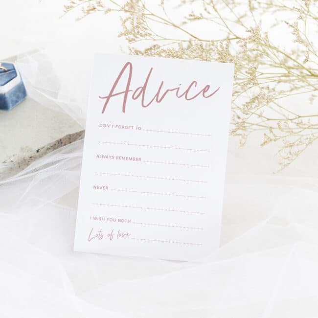 Simple Blush Advice Cards
