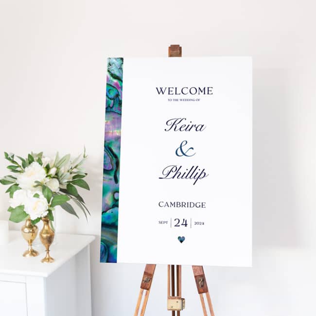 Luxe Paua Wedding Welcome Sign